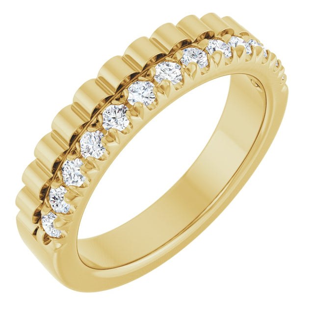 14K Gold Round Lab-Grown Diamond Anniversary Band - 1/4-1/3 CTW - Yellow Gold