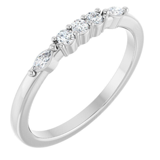 Platinum Round Natural Diamond Anniversary Band - 1/6-1/3 CTW