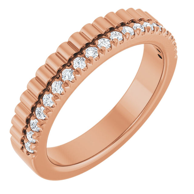 14K Gold Round Lab-Grown Diamond Anniversary Band - 1/4-1/3 CTW - Rose Gold