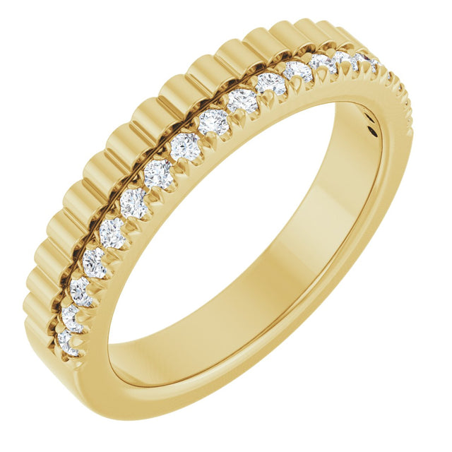 14K Gold Round Lab-Grown Diamond Anniversary Band - 1/4-1/3 CTW - Yellow Gold