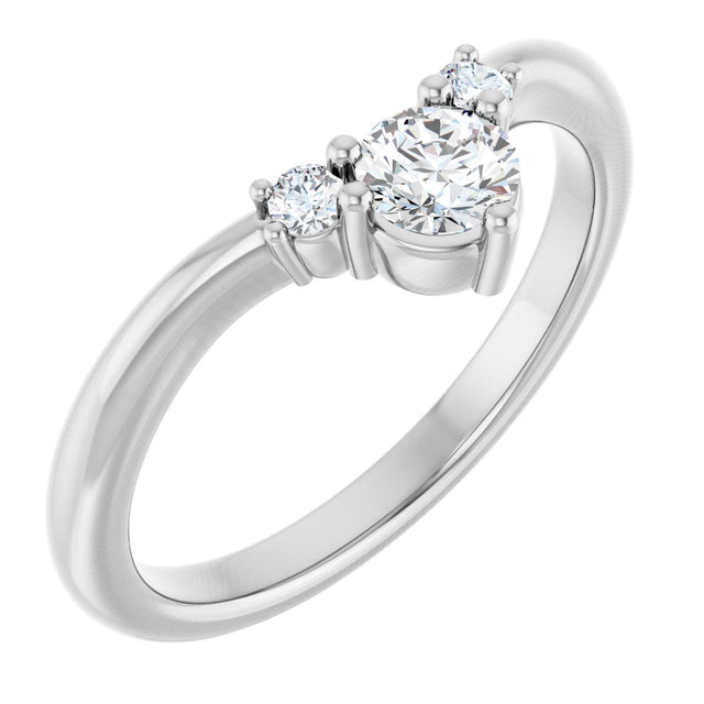 Platinum Round Lab-Grown Diamond Contour Band - 1/8-5/8 CTW