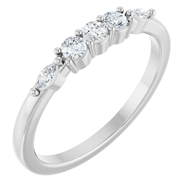 Platinum Round Natural Diamond Anniversary Band - 1/6-1/3 CTW