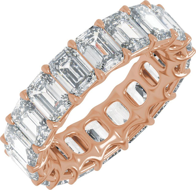 14K Gold Straight Baguette Lab-Grown Diamond Low Profile Eternity Band - 5x2.5mm Stones - Rose Gold
