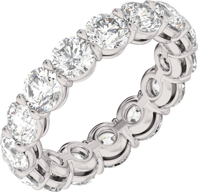 Platinum Round Natural Diamond Low Profile Eternity Band - 4.3mm Stones