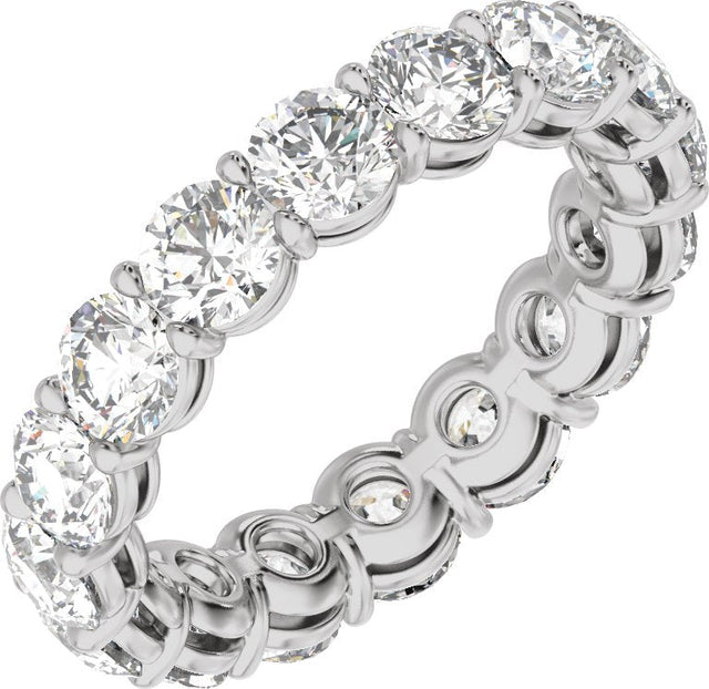 Platinum Round Natural Diamond Low Profile Eternity Band - 4.3mm Stones