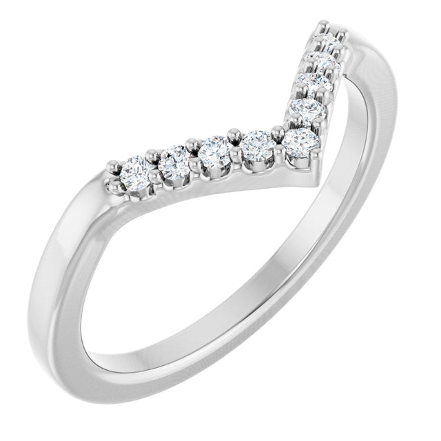 Platinum Round Lab-Grown Diamond Contour Band - 1/8-1/2 CTW