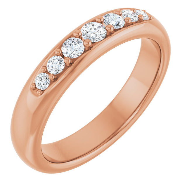 14K Gold Round Lab-Grown Diamond Accented Band - 1/3 CTW - Rose Gold