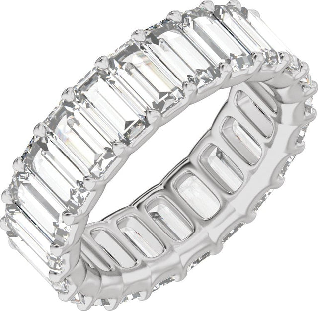 Platinum Straight Baguette Lab-Grown Diamond Low Profile Eternity Band - 5x2.5mm Stones