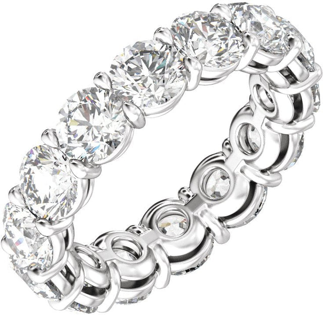 Platinum Round Natural Diamond Low Profile Eternity Band - 4.3mm Stones