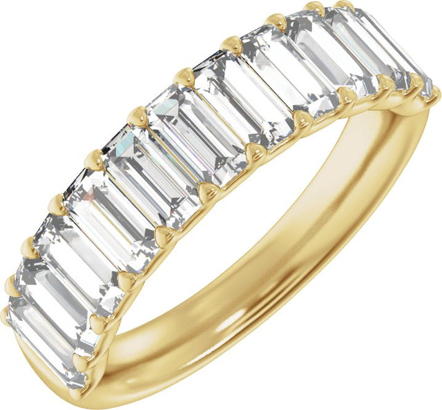 14K Gold Straight Baguette Lab-Grown Diamond Anniversary Band - 2 1/4 CTW - Yellow Gold