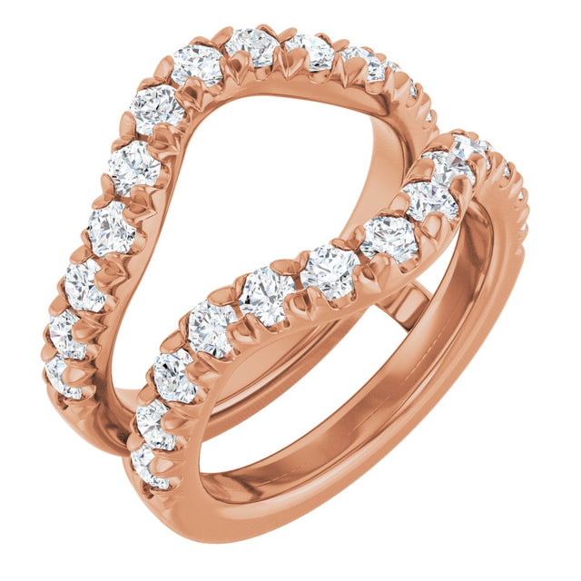 14K Gold Round Lab-Grown Diamond Ring Guard - 1/2-1 1/2 CTW - Rose Gold