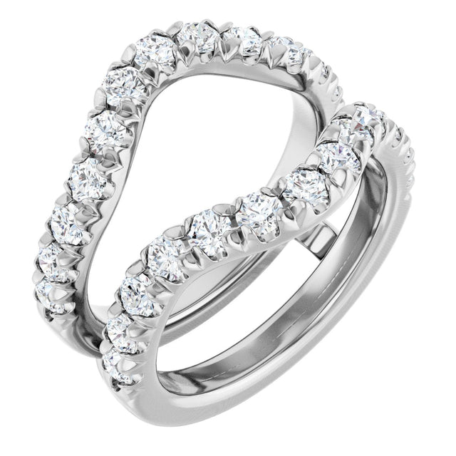 Platinum Round Natural Diamond Ring Guard - 1/2-1 1/2 CTW