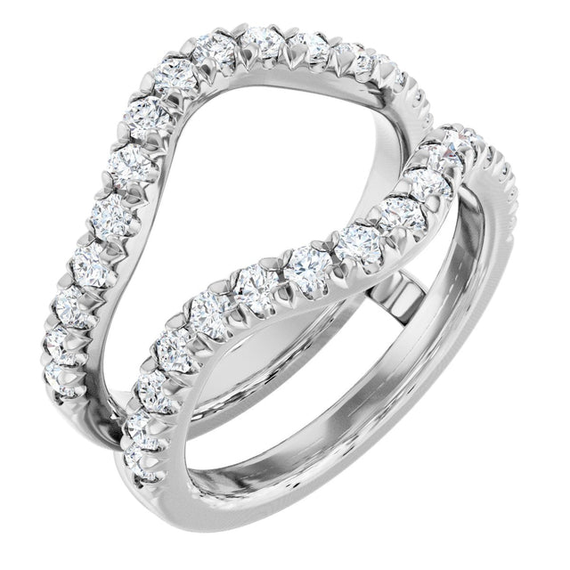 Platinum Round Lab-Grown Diamond Ring Guard - 1/2-1 1/2 CTW