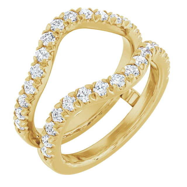 14K Gold Round Lab-Grown Diamond Ring Guard - 1/2-1 1/2 CTW - Yellow Gold