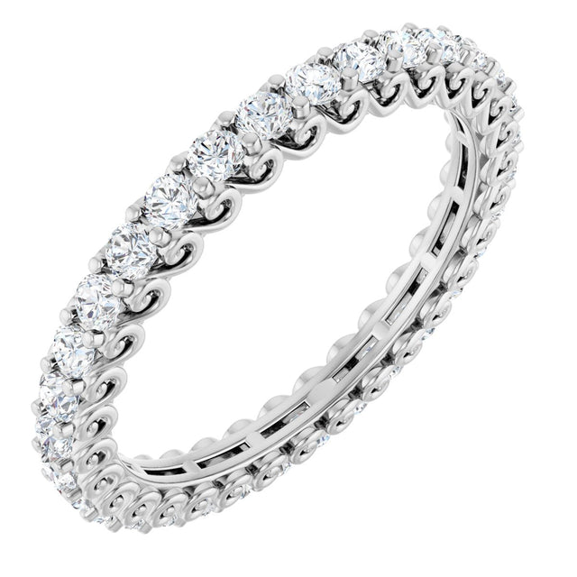 Platinum Round Natural Diamond Sculptural Eternity Band - 2mm Stones