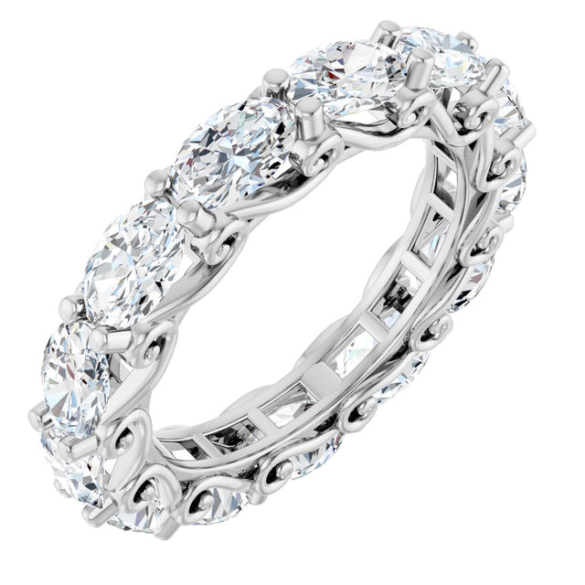 Platinum Oval Lab-Grown Diamond Sculptural Eternity Band - 6x4mm Stones