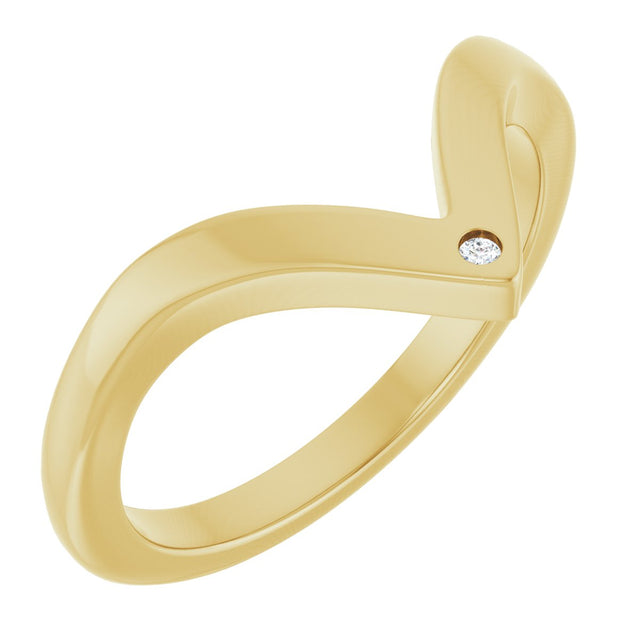 14K Gold Lab-Grown Diamond Contour Band – 1.2 mm Round - Yellow Gold