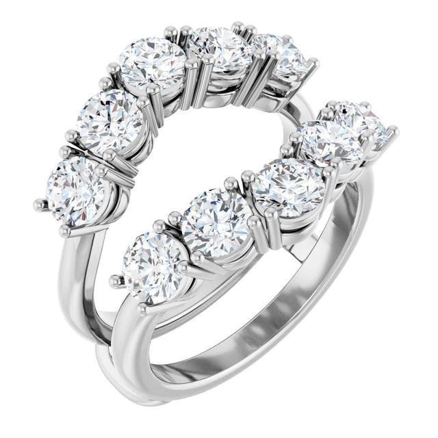 Platinum Round Lab-Grown Diamond Ring Guard - 1 1/5-2 1/2 CTW