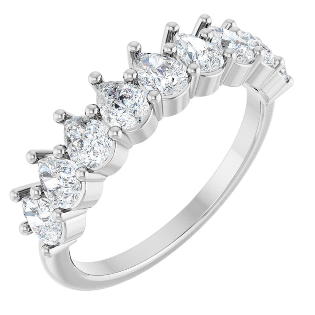 Platinum Pear Lab-Grown Diamond Anniversary Band - 3/4-1 1/4 CTW