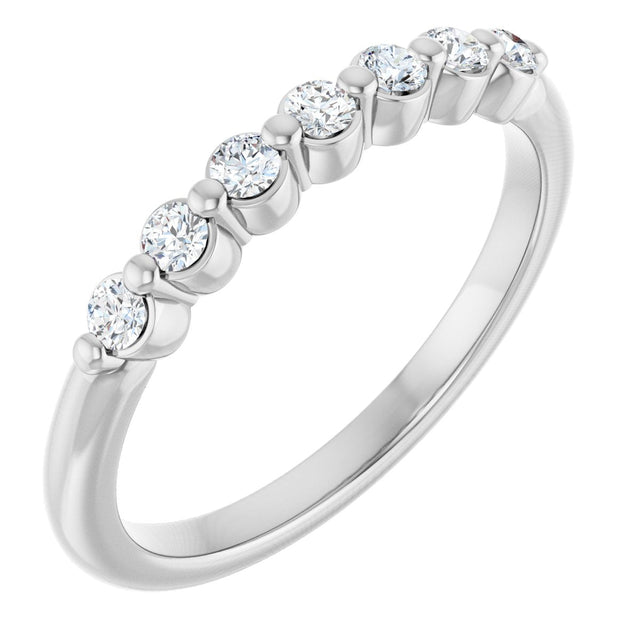 Platinum Round Lab-Grown Diamond Shared-Prong Anniversary Band