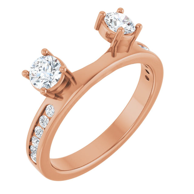 14K Gold Round Lab-Grown Diamond Accented Wrap-Style Ring Enhancer - 5/8 CTW - Rose Gold