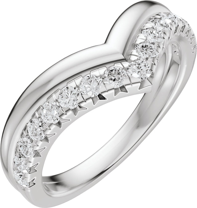 Platinum Round Natural Diamond Contour Band - 1/3 CTW (Style 689543)