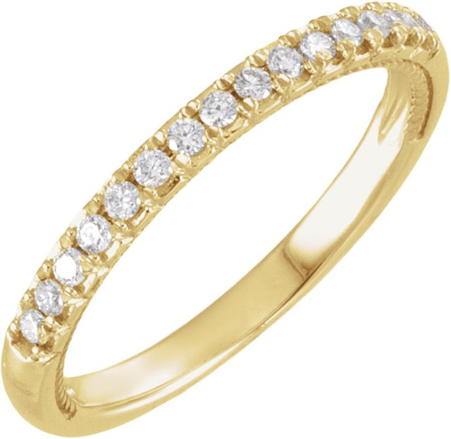 14K Gold Round Lab-Grown Diamond Rope Anniversary Band - 1/5 CTW - Yellow Gold