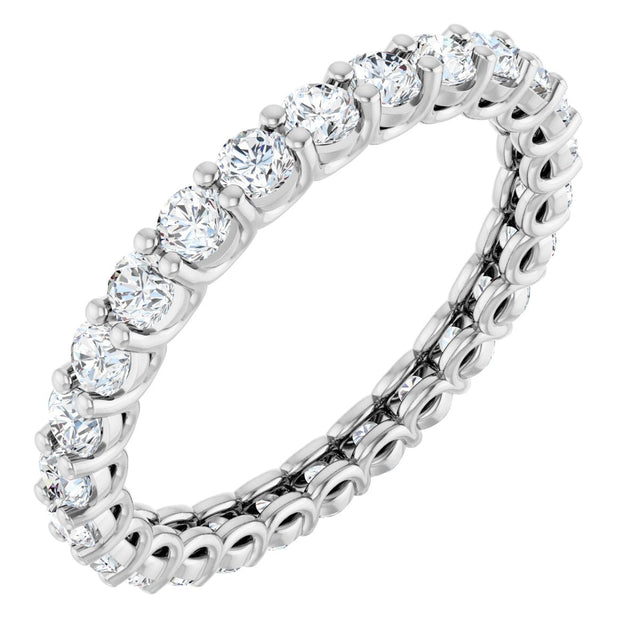 Platinum Round Lab-Grown Diamond Low Profile Eternity Band - 2.25mm Stones
