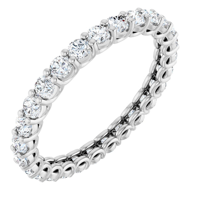 Platinum Round Lab-Grown Diamond Low Profile Eternity Band - 2.25mm Stones