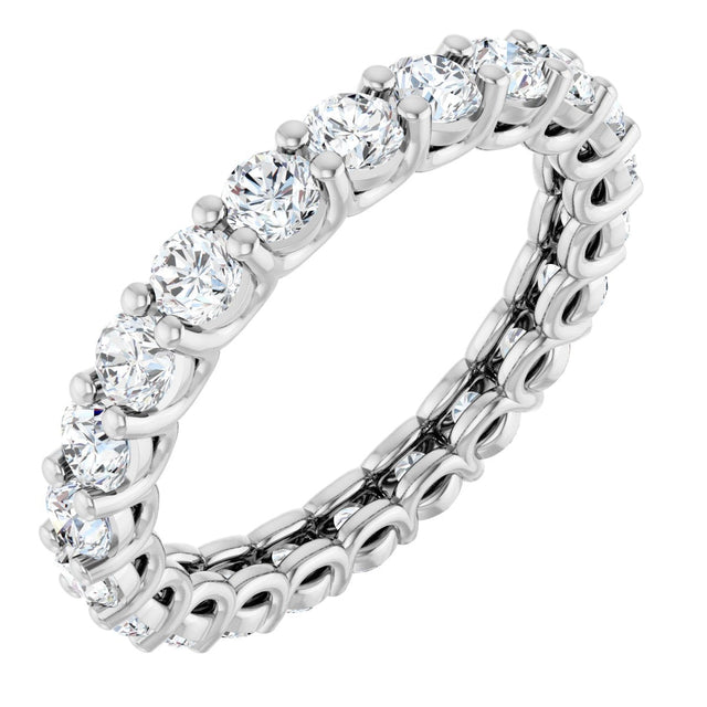 Platinum Round Lab-Grown Diamond Low Profile Eternity Band - 2.5mm Stones