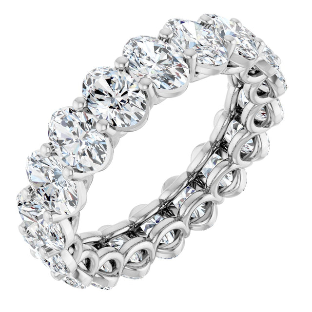 Platinum Oval Lab-Grown Diamond Low Profile Eternity Band - 6x4mm Stones (Style 689503)