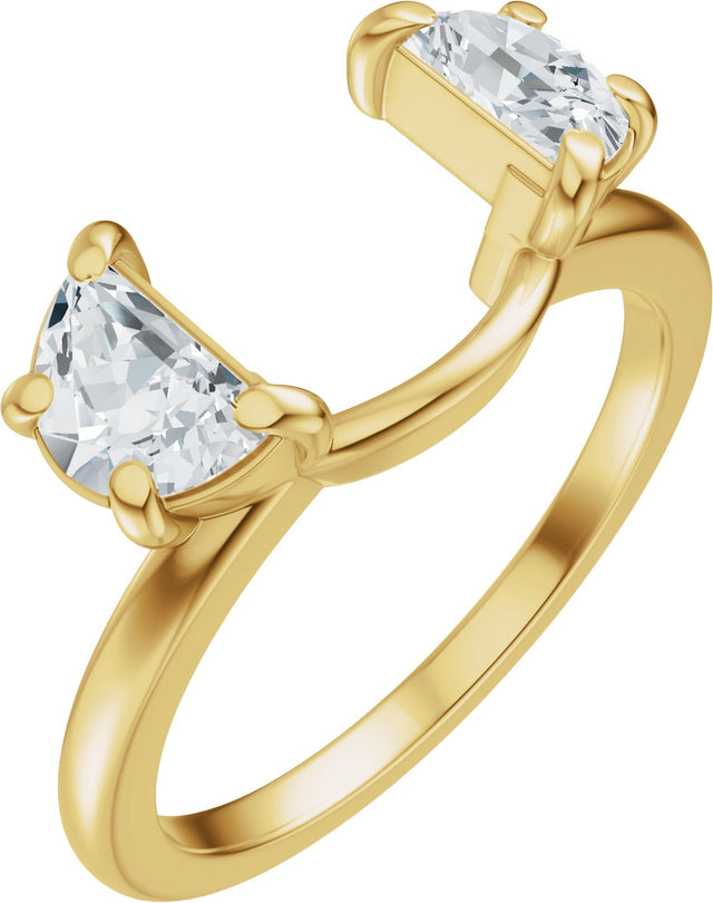 14K Gold Half Moon Lab-Grown Diamond Wrap-Style Ring Enhancer - 1 CTW - Yellow Gold