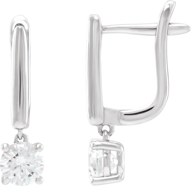 14K Gold Round Lab-Grown Diamond Earrings – 4-5mm Stones - White Gold