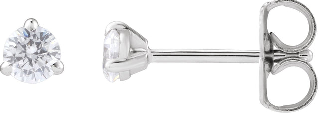 14K Gold Round Lab-Grown Diamond Cocktail-Style Stud Earrings - White Gold