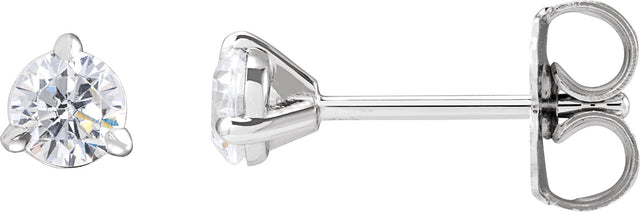 14K Gold Round Lab-Grown Diamond Cocktail-Style Stud Earrings - White Gold