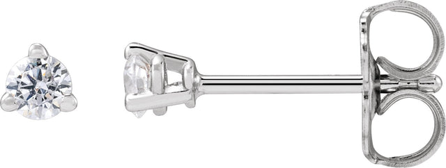 14K Gold Round Lab-Grown Diamond Stud Earrings - White Gold