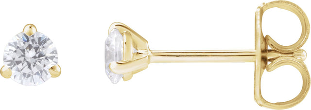 14K Gold Round Lab-Grown Diamond Cocktail-Style Stud Earrings - Yellow Gold