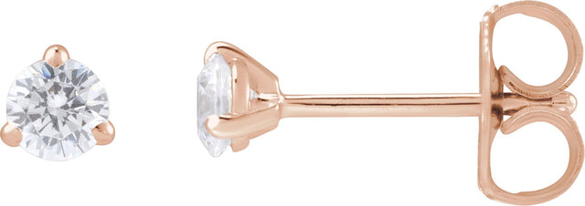 14K Gold Round Lab-Grown Diamond Cocktail-Style Stud Earrings - Rose Gold