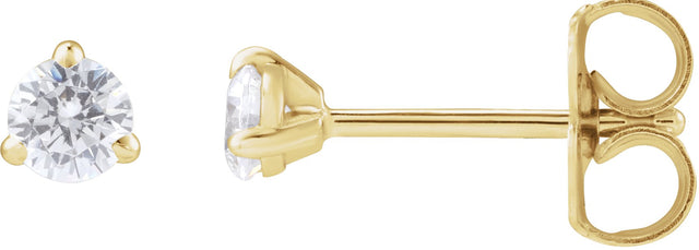 14K Gold Round Lab-Grown Diamond Cocktail-Style Stud Earrings - Yellow Gold
