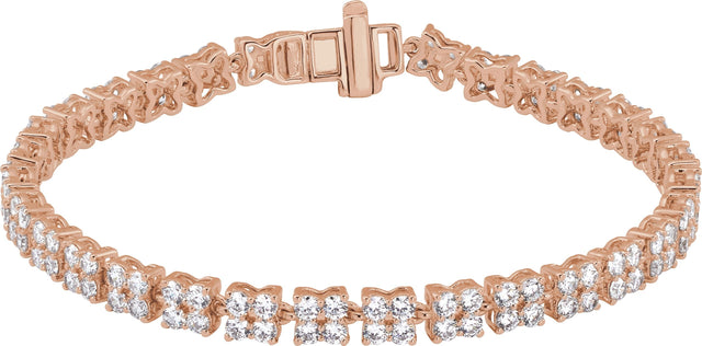 14K Gold Round Lab-Grown Diamond Line Bracelet – 5 1/3 CTW - Rose Gold