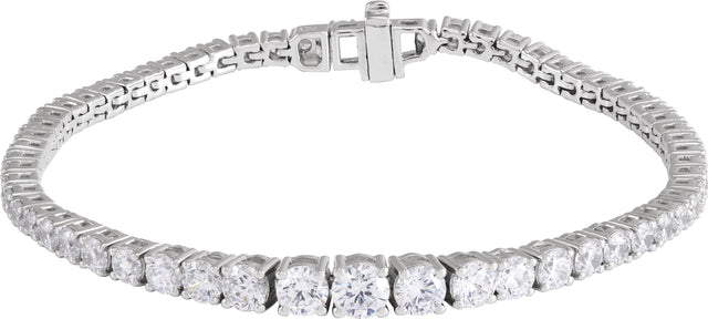 14K Gold Round Lab-Grown Diamond Line Bracelet – 6 CTW - White Gold