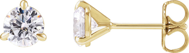 14K Gold Round Lab-Grown Diamond Cocktail-Style Stud Earrings - Yellow Gold