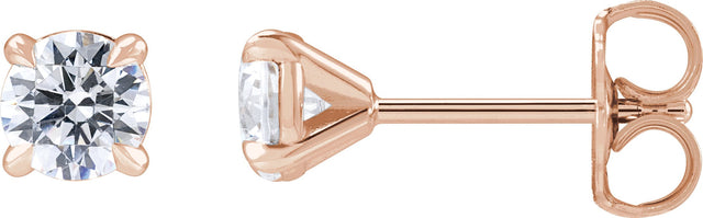 14K Gold Lab-Grown Diamond Round Cocktail-Style Stud Earrings - Rose Gold