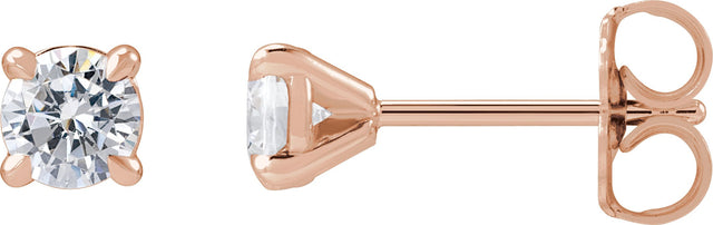 14K Gold Lab-Grown Diamond Round Cocktail-Style Stud Earrings - Rose Gold