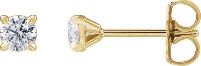 14K Gold Lab-Grown Diamond Round Cocktail-Style Stud Earrings - Yellow Gold
