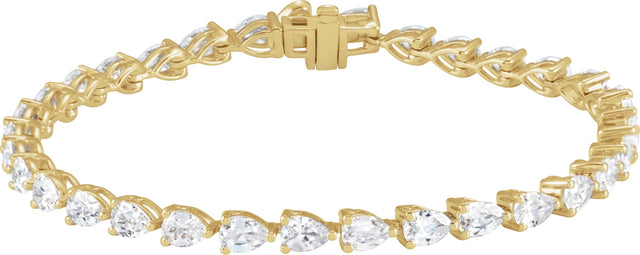 14K Gold Pear Lab-Grown Diamond Line Bracelet - Yellow Gold