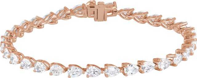 14K Gold Pear Lab-Grown Diamond Line Bracelet - Rose Gold