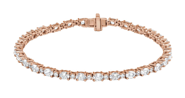 14K Gold Oval Lab-Grown Diamond Line Bracelet – 5 1/2 CTW - Rose Gold