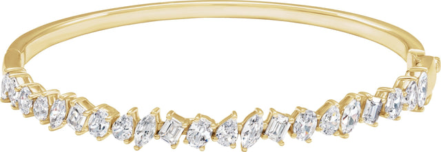14K Gold Marquise Lab-Grown Diamond Bangle Bracelet - Yellow Gold