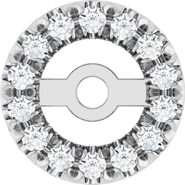 14K Gold Natural Diamond French-Set Earring Jackets II - White Gold